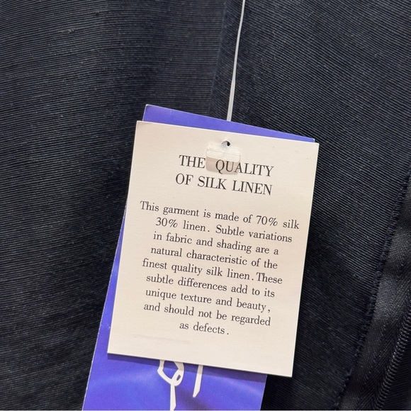 NWT Silk Linen Blend Lightweight Sleeveless Midi Maxi Dress Size L Black - Picture 8 of 9